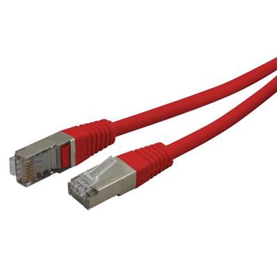 Câble réseau RJ45 blindé ADSL 1.0m Cat.5e rouge