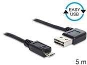 Câble EASY-USB 2.0 Type-A mâle coudé vers la gauche / droite > USB 2.0 Type Micro-B mâle 5 m