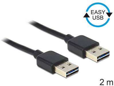 Câble EASY-USB 2.0 Type-A mâle > EASY-USB 2.0 Type-A mâle 2 m noir