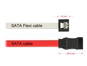 Câble SATA FLEXI 6 Go/s 10 cm en métal blanc