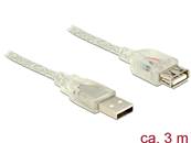 Câble d'extension USB 2.0 Type-A mâle > USB 2.0 Type-A femelle 3 m transparent