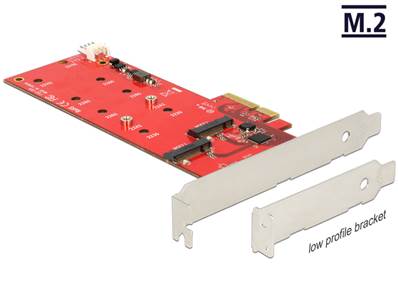 Carte PCI Express x4 > 2 x M.2 interne – Facteur de forme à profil bas