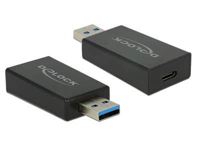 Convertisseur USB 3.1 Gen 2 Type-A mâle > USB Type-C™ femelle actif noir