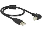 Câble USB 2.0 Type-A mâle > USB 2.0 Type-B mâle coudé 0,5 m noir