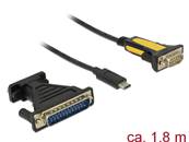 Adaptateur USB Type-C™ > 1 x RS-232 DB9 série + adaptateur DB25