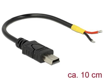 Câble USB 2.0 Mini-B mâle > alimentation 2 fils ouverts 10 cm Raspberry Pi