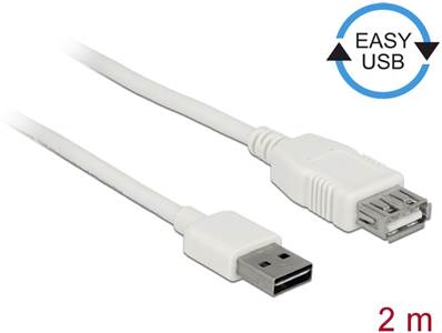 Câble d'extension EASY-USB 2.0 Type-A mâle > USB 2.0 Type-A femelle blanc 2 m