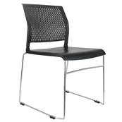 Siege visiteur noir pied chrome