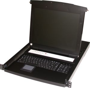 Tiroir 1U 19" avec écran TFT 17" + clavier AZERTY+ touchpad