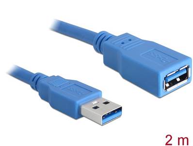 Câble d'extension USB 3.0 Type-A mâle > USB 3.0 Type-A femelle 2 m bleu
