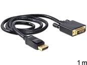 Câble Displayport 1.1 mâle > DVI 24+1 mâle passif 1 m noir