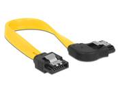 Câble SATA 6 Gb/s mâle droit > SATA mâle coudé à droite droite 10 cm métal jaune