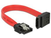 Câble SATA 6 Gb/s mâle droit > SATA mâle coudé vers le haut 10 cm métal rouge