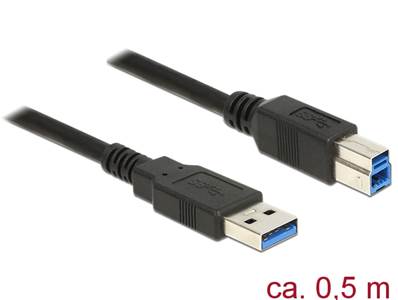 Câble USB 3.0 Type-A mâle > USB 3.0 Type-B mâle 0,5 m noir