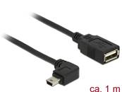 Câble USB 2.0 Type Mini-B mâle avec angle à 90° > USB 2.0 Type-A femelle OTG 1,0 m