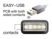 Câble d'extension EASY-USB 2.0 Type-A mâle coudé vers le haut / bas > USB 2.0 Type-A femelle noir 1