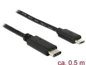 Câble USB Type-C™ 2.0 mâle > USB 2.0 Type Micro-B mâle 0,5 m noir