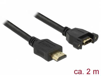 Câble HDMI-A mâle > HDMI-A femelle à montage sur panneau 4K 30 Hz 2 m