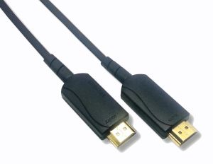 Cordon HDMI2.0 compatible 4K/30Hz - câble hybride cuivre/fibre optique, contacts dorés, longueur 100