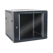 Coffret mural 19'' 9U porte vitrée 600x600 noir monté