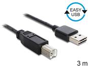 Câble EASY-USB 2.0 Type-A mâle > USB 2.0 Type-B mâle 3 m noir