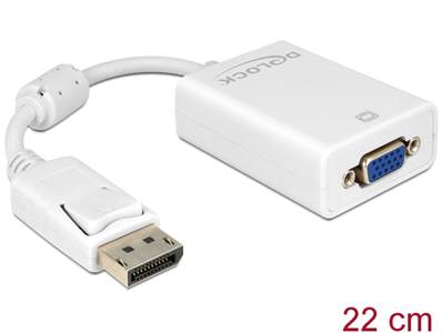 Adaptateur Displayport 1.2 mâle > VGA femelle passif blanc