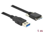 Câble USB 3.0 type A mâle > USB 3.0 type Micro-B mâle avec vis 1 m