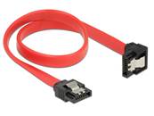 Câble SATA 6 Gbit/s mâle droit > SATA mâle coudé vers le bas 30 cm métal rouge