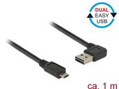 Câble EASY-USB 2.0 Type-A mâle coudé vers la gauche / droite > EASY-USB 2.0 Type Micro-B mâle noir 1