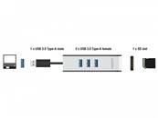 Hub USB 3.0 externe à 3 Ports + 1 fente de lecteur de cartes SD