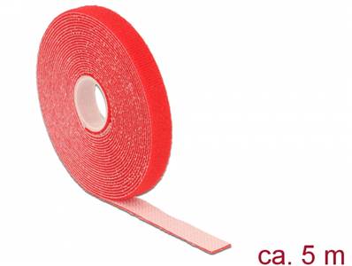 Fermetures par velcro L 5 m x l 13 mm rouleau rouge