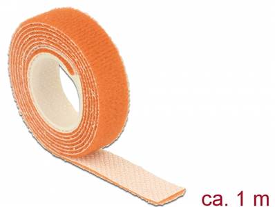 Fermetures par velcro L 1 m x l 13 mm rouleau orange