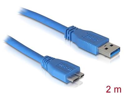 Câble USB 3.0 type-A mâle > USB 3.0 type Micro-B mâle 2 m bleu