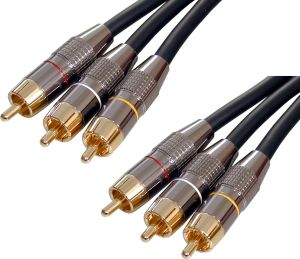 Cordon audio/video 3 RCA M/M-RVB/YUV, 1,50 mètre