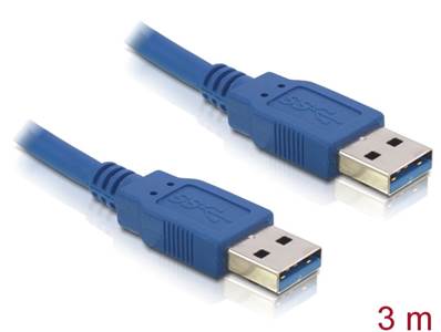 Câble USB 3.0 Type-A mâle > USB 3.0 Type-A mâle 3 m bleu