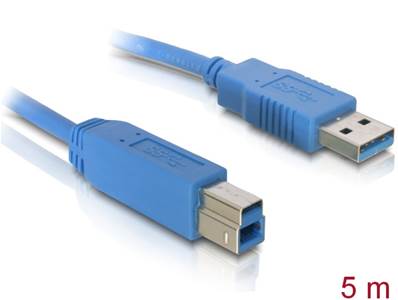 Câble USB 3.0 type-A mâle > USB 3.0 type-B mâle 5 m bleu