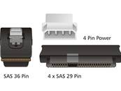 Câble mini SAS SFF-8087 > 4 x SAS SFF-8482 + alimentation 1 m