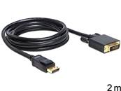 Câble Displayport 1.2 mâle > DVI 24+2 mâle passif 2 m noir