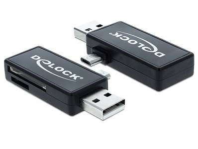 Lecteur de carte Micro USB OTG + USB A mâle