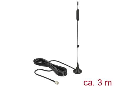 Antenne LTE / GSM / UMTS mâle SMA 5 dBi omnidirectionnelle avec base magnétique et câble de connexio