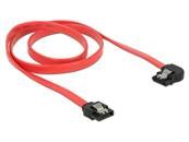 Câble SATA 6 Gb/s mâle droit > SATA mâle coudé à gauche 70 cm métal rouge