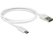 Câble EASY-USB 2.0 Type-A mâle > EASY-USB 2.0 Type Micro-B mâle 1 m blanc