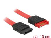 Câble d'extension SATA 6 Gb/s mâle > SATA femelle 10 cm rouge