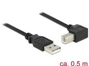 Câble USB 2.0 Type-A mâle > USB 2.0 Type-B mâle coudé 0,5 m noir