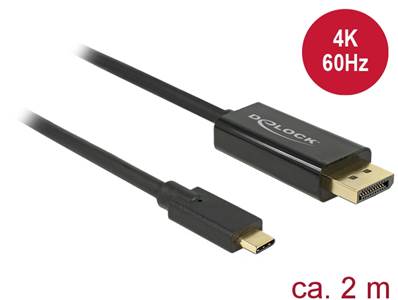 Câble USB Type-C™ mâle > Displayport mâle (Mode DP Alt) 4K 60 Hz 2 m noir