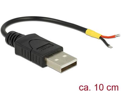 Câble USB 2.0 Type-A mâle > alimentation 2 fils ouverts 10 cm Raspberry Pi