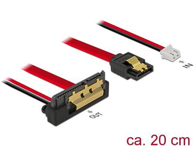 Câble SATA 6 Gbit/s 7 broches femelle + alimentation 2 broches femelle > SATA 22 broches femelle cou