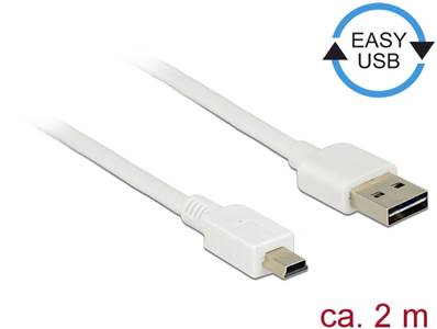 Câble EASY-USB 2.0 Type-A mâle > USB 2.0 Type Mini-B mâle 2 m blanc