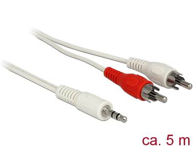 Câble Audio prise jack stéréo de 3.5 mm mâle > 2 x RCA mâle 5 m