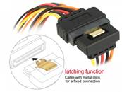 Kabel SATA 15 Pin Strom Stecker mit Einrastfunktion > 2 x SATA 15 Pin Strom Buchse 30 cm